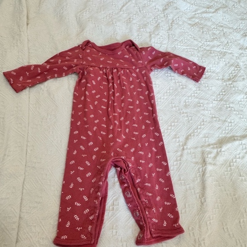 Kids One Piece in Red Floral Pattern